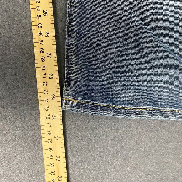 Royal Blue Jeans Mens 48X28 Relaxed Fit Blue Denim Light Wash Distressed - Picture 13 of 13